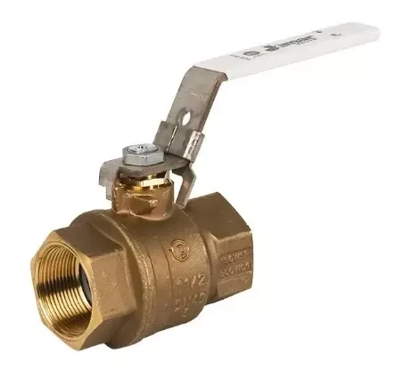 1-1/4" Jomar Valve T-100CSSG-LH, 2 Piece, Full Port, NPT Threaded, Dezincification Reistant Brass, Stainless Steel Ball & Stem, Latch Lock Handle, 600 WOG Ball Valve