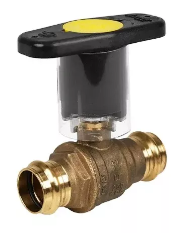 1/2" Jomar Valve JP-100G-IH, 2 Piece, Full Port, Press Connection, Dezincification Resistant Brass, Thermal-Block Insulated Handle, 250 WOG Ball Valve