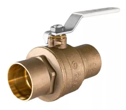 1/2" Jomar Valve S-100CSSG, 2 Piece, Full Port, Soldered Ends, Dezincification Resistant Brass, Stainless Steel Ball & Stem, 600 WOG Ball Valve