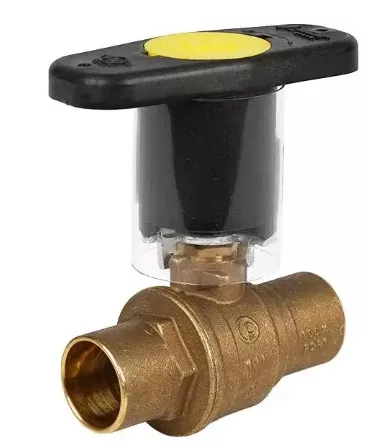 1/2" Jomar Valve S-100CSSG-IH, 2 Piece, Full Port, Soldered Ends, Dezincification Reistant Brass, Stainless Steel Ball & Stem, Thermal-Block Insulated Handle, 600 WOG Ball Valve