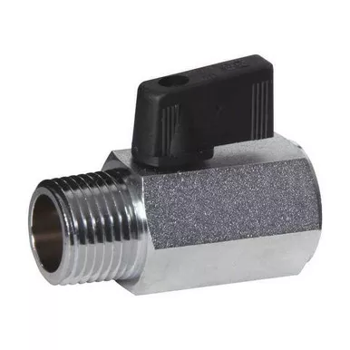1-8" FNPT x MNPT Nickel Brass Mini Ball Valve InlineG-CMV-18NL