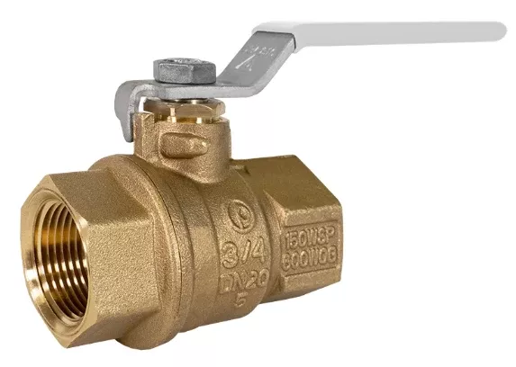 1" Jomar Valve T-100CSSG-IH, 2 Piece, Full Port, NPT Threaded, Dezincification Reistant Brass, Stainless Steel Ball & Stem, Thermal-Block Insulated Handle, 600 WOG Ball Valve