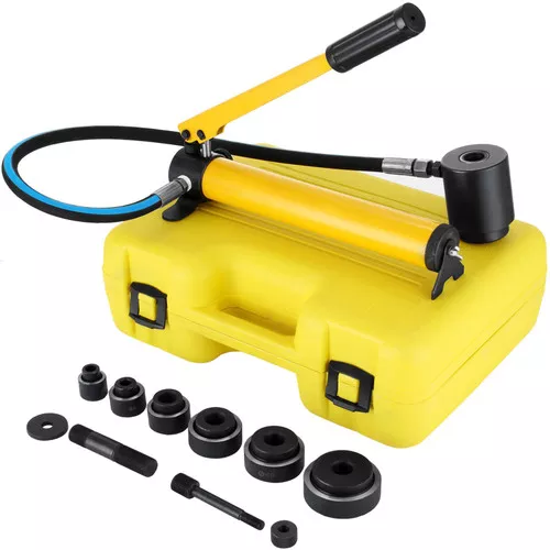 10 Ton 6 Dies Hydraulic Knockout Punch 1/2" - 2" Electrical Conduit Hole Cutter Set