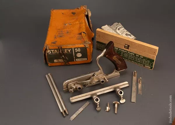100% Complete STANLEY No. 50 Plow Plane Near Mint in Box - 118908