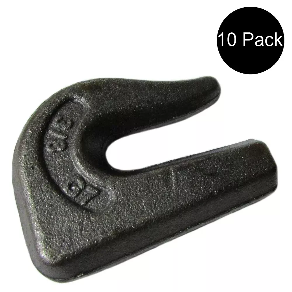 10pc 3/8 Weld On Grab Tow Hook Bucket Trailer Tractor Rigging Chain Forged G70