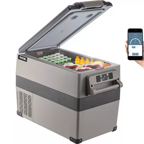 12 Volt Refrigerator 45L(48qt) Fast Cooling Portable Freezer with App Control(-4?~68™) Car Fridge with 12/24v DC & 110-240v AC for Travel, Camping and Home Use, 48 Quart, Black