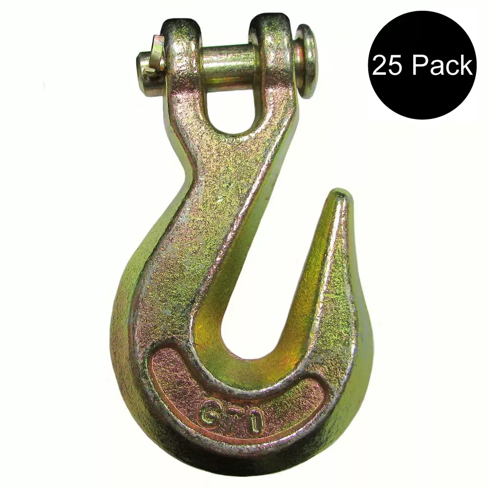 (25) G70 3/8" Clevis Grab Hooks for Wrecker Tow Chain Flatbed Trailer Tie Down