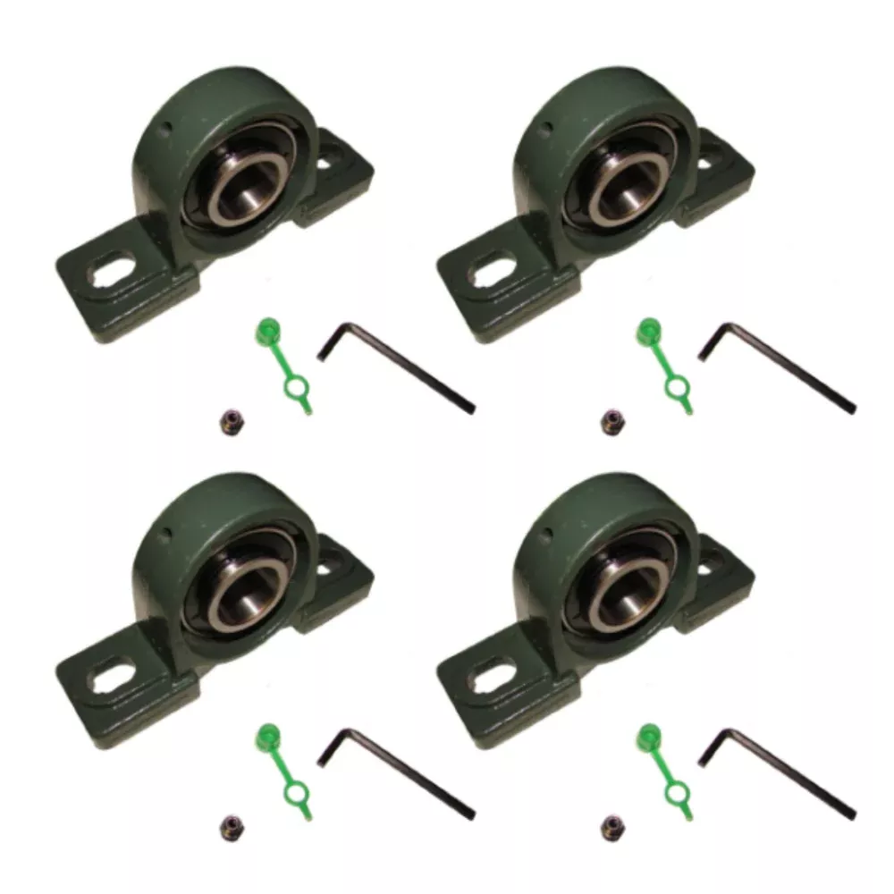 (4 Pcs) Solid Base 1" Pillow Block Bearing UCP205-16