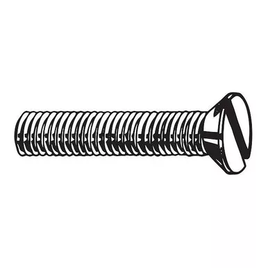 #8-32 x 1 in Slotted Flat Machine Screw, Plain Brass, 50 PKU48170.016.0100
