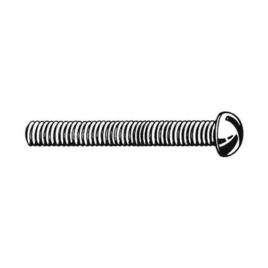 #8-32 x 1 in Slotted Round Machine Screw, Plain Brass, 50 PKU48210.016.0100