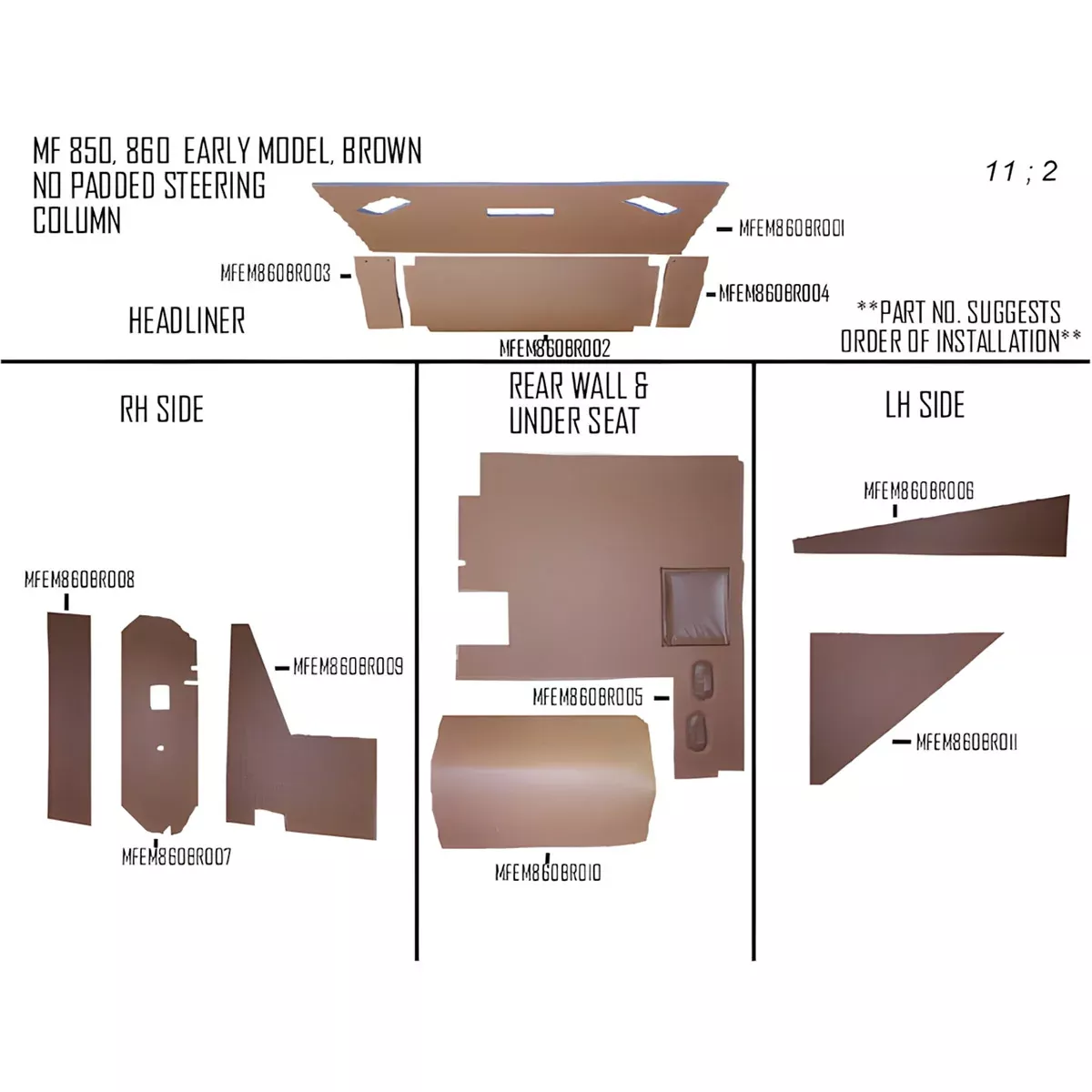 Cab Foam Kit for Massey Ferguson 850 Combine, 860 Combine