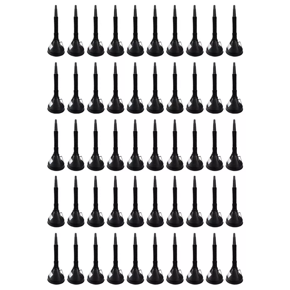 Fifty (50) 6" Diameter Funnels with Screen and Bendable/Detachable Hose