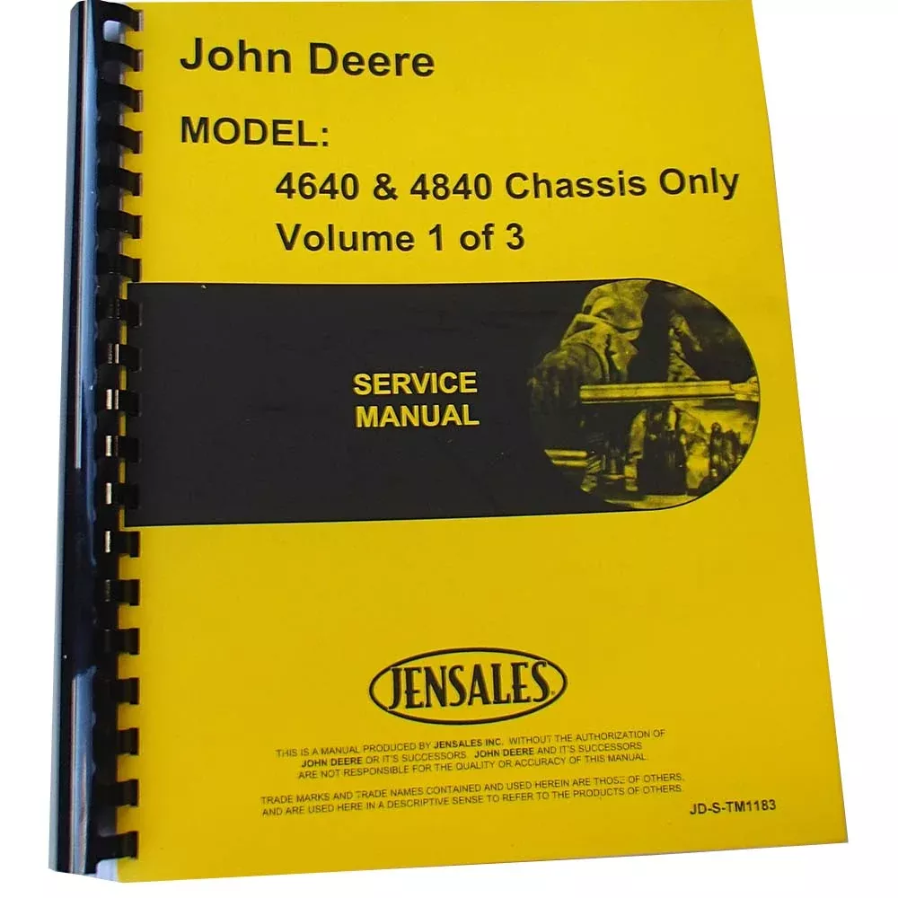 Service Manual (Chassis Only Manual) Fits John Deere Tractor 4840 4640