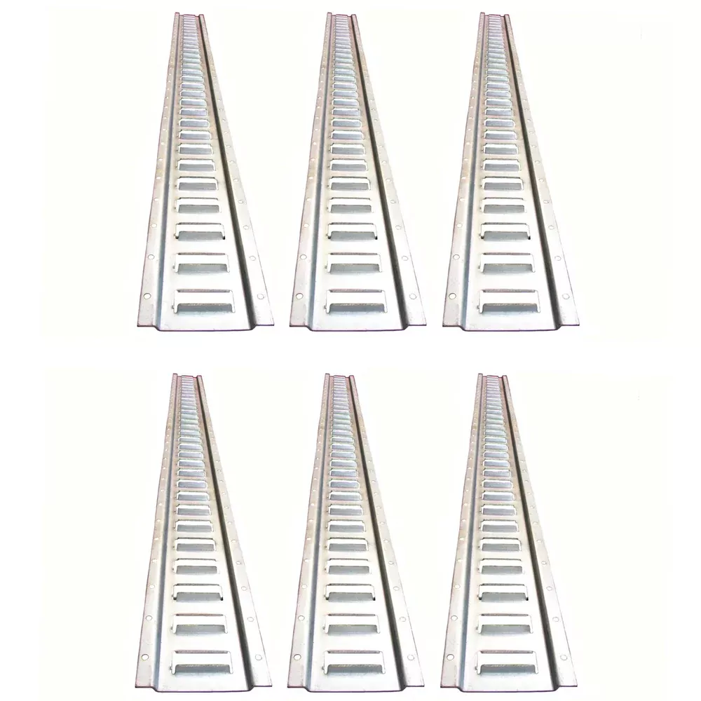 Set of (6) Galvanized Steel 5' Horizontal E-Track Rails for Trailer/Truck/Van