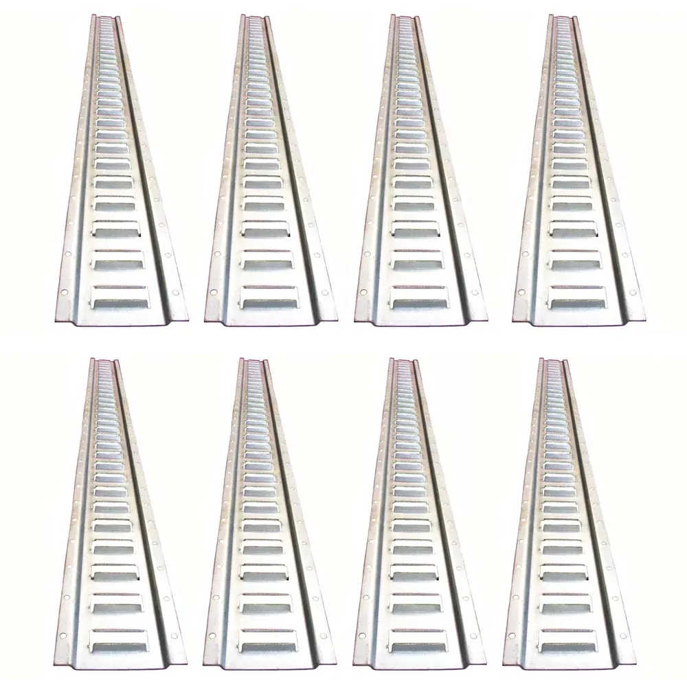 Set of (8) Galvanized Steel 5' Horizontal E-Track Rails for Trailer/Truck/Van