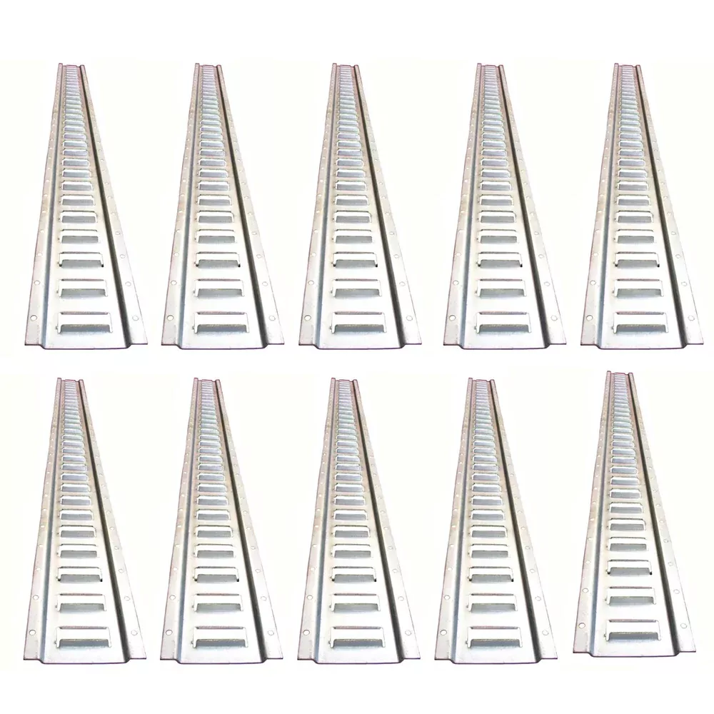 Ten-Pack (10) Galvanized 5' Horizontal E-Track Tie-Down Rails