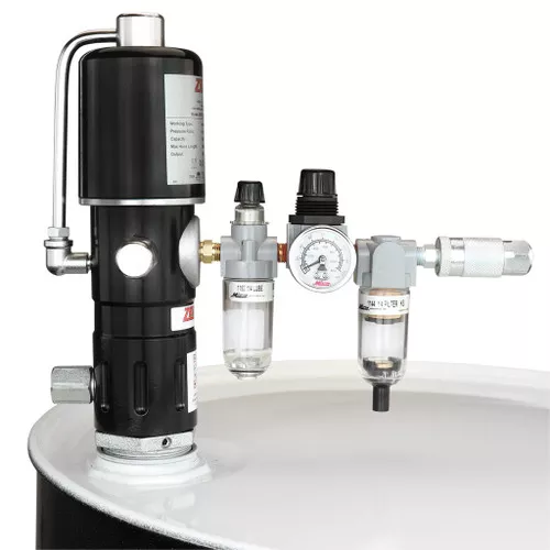Zeeline 5:1 Pneumatic Stub Style High Flow Rate Piston Pump with FRL, Double Action